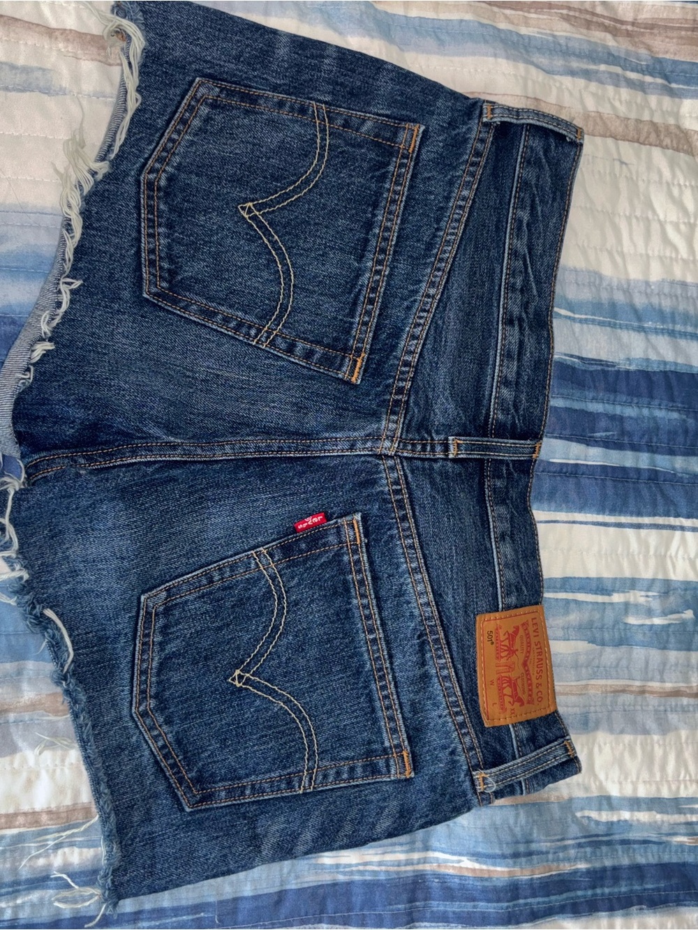 Levi's Denim 501 Cutoff Shorts - Dark Blue